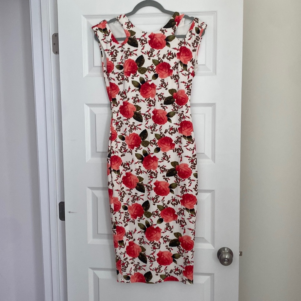 Midi floral print dress